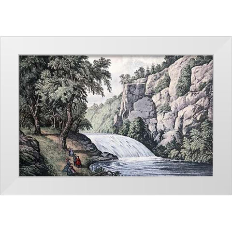 Tallulah Falls, Georgia White Modern Wood Framed Art Print by Ives, Currier and
