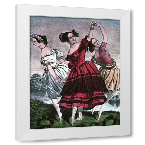 Three Graces White Modern Wood Framed Art Print by Ives, Currier and