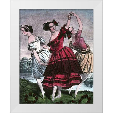 Three Graces White Modern Wood Framed Art Print by Ives, Currier and