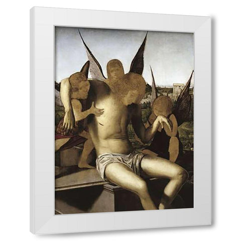 Pieta White Modern Wood Framed Art Print by Da Messina, Antonello