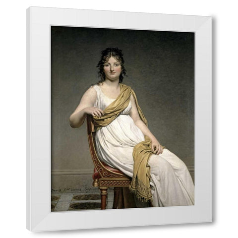 Portrait De Madame Verninac White Modern Wood Framed Art Print by David, Jacques-Louis