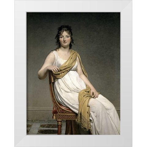 Portrait De Madame Verninac White Modern Wood Framed Art Print by David, Jacques-Louis