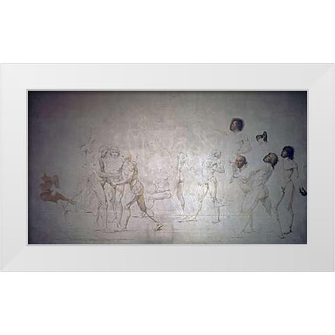 Serment Du Jeu De Paume White Modern Wood Framed Art Print by David, Jacques-Louis