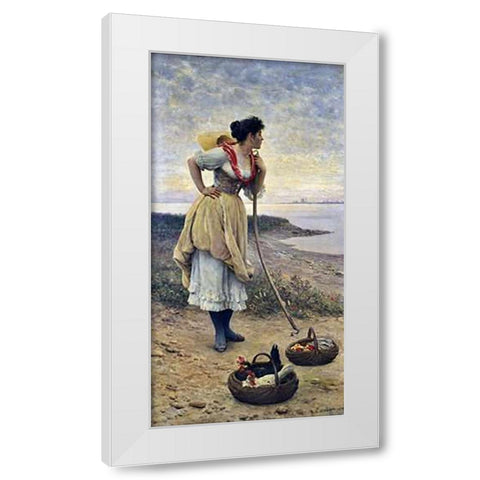 Daydreaming White Modern Wood Framed Art Print by De Blaas, Eugene