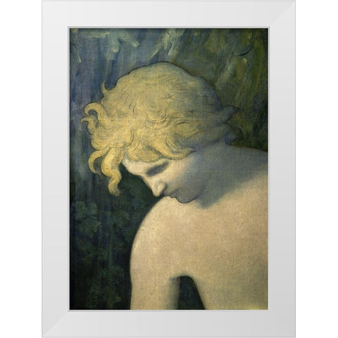 The Imagination (Detail) I White Modern Wood Framed Art Print by de Chavannes, Pierre Puvis