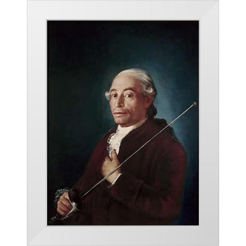 Portrait of Sabatini White Modern Wood Framed Art Print by Goya, Francisco De