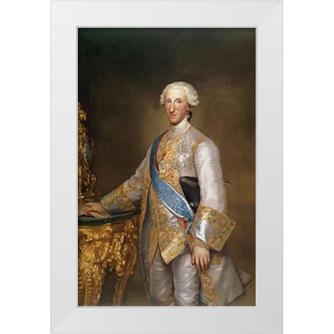 Portrait of The Infante Don Luis De Bourbon White Modern Wood Framed Art Print by Goya, Francisco De