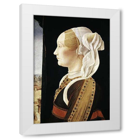 Ginevra Bentivoglio White Modern Wood Framed Art Print by Roberti, Ercole de