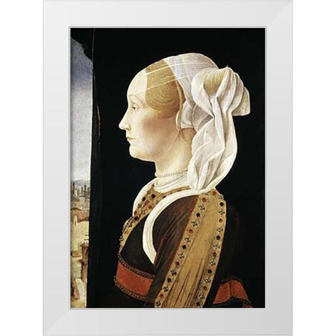 Ginevra Bentivoglio White Modern Wood Framed Art Print by Roberti, Ercole de