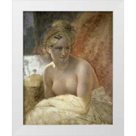 Odalisque White Modern Wood Framed Art Print by De Roucy-Trioson, Anne Girodet