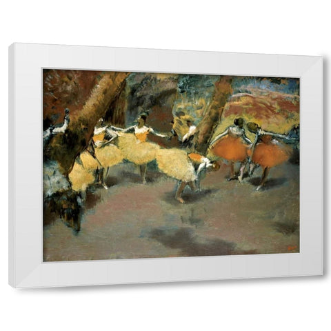 Before the Performance White Modern Wood Framed Art Print by Degas, Edgar