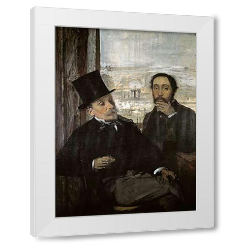 Degas and Evariste De Valernes White Modern Wood Framed Art Print by Degas, Edgar