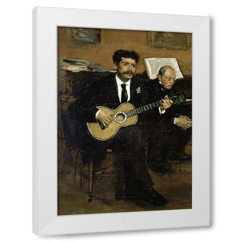 Lorenzo Pagans and Auguste De Gas White Modern Wood Framed Art Print by Degas, Edgar