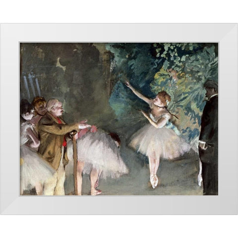 Repetition de Ballet White Modern Wood Framed Art Print by Degas, Edgar