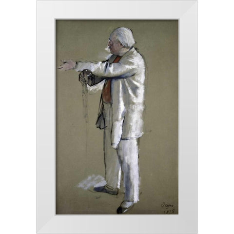 The Ballet Master White Modern Wood Framed Art Print by Degas, Edgar