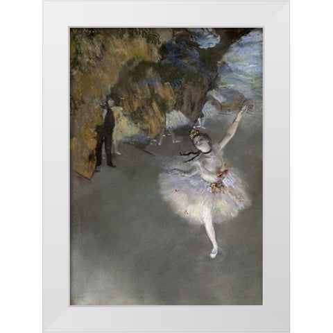 The Star White Modern Wood Framed Art Print by Degas, Edgar