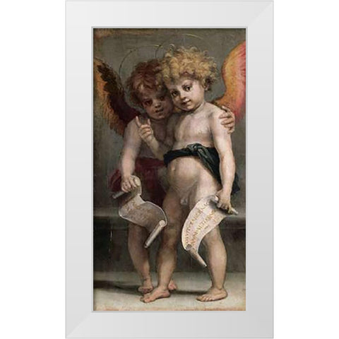 Vallombrosiana Altarpiece (Detail) White Modern Wood Framed Art Print by Del Sarto, Andrea