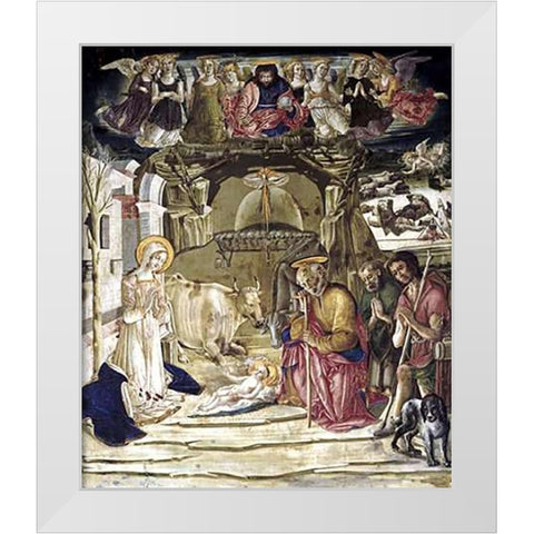 Nativity White Modern Wood Framed Art Print by Di Giovanni, Benvenuto
