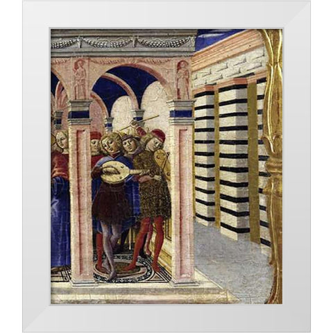 Stories of The Virgin - Predella Detail White Modern Wood Framed Art Print by Di Giovanni, Benvenuto