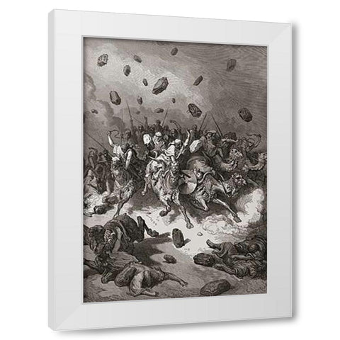 Flight of The Canaanites White Modern Wood Framed Art Print by Dore, Gustave