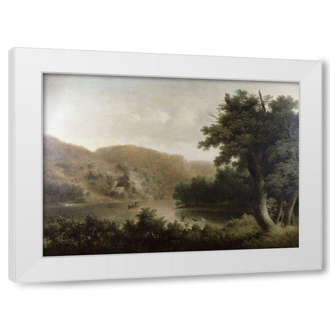 Mountain Lake White Modern Wood Framed Art Print by Doughty, Thomas