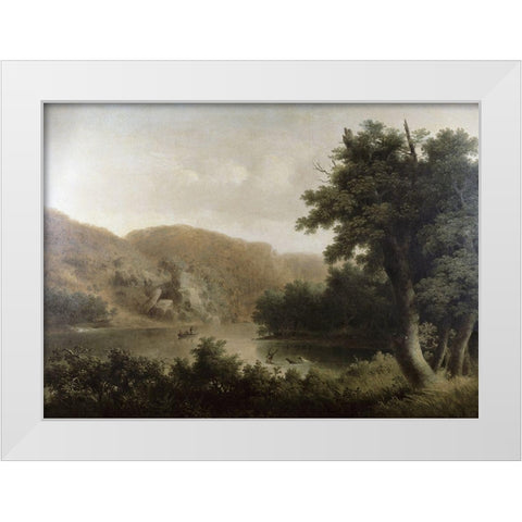 Mountain Lake White Modern Wood Framed Art Print by Doughty, Thomas