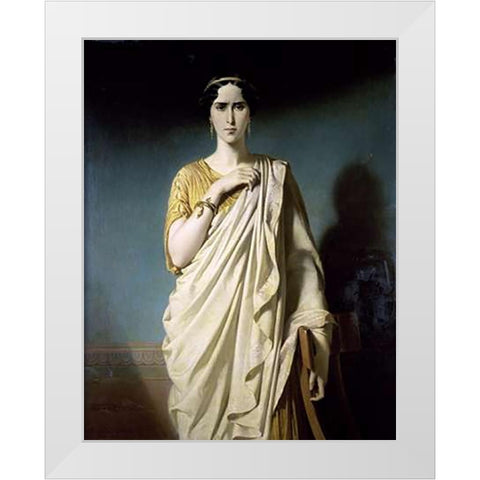 Rachel White Modern Wood Framed Art Print by Dubufe, Edouard