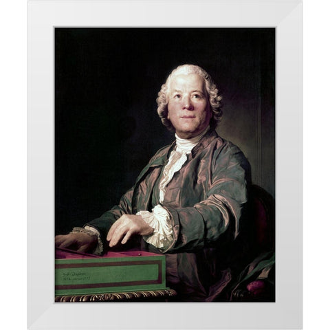 Gluck at The Spinet White Modern Wood Framed Art Print by Duplessis, Joseph Siffred