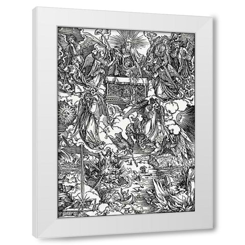 Last Judgment White Modern Wood Framed Art Print by Durer, Albrecht