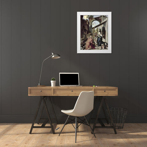Paumgartner Altarpiece (Central Panel) White Modern Wood Framed Art Print by Durer, Albrecht