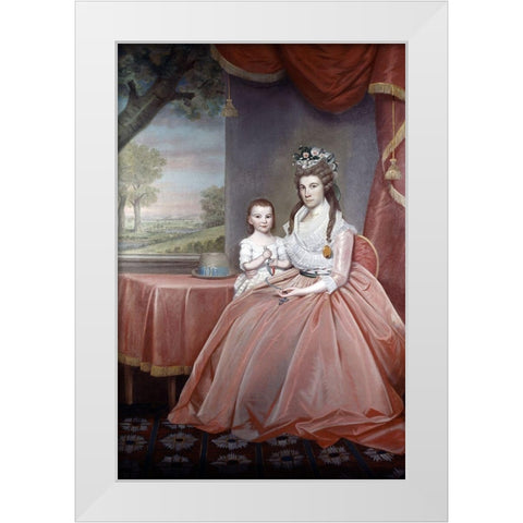 Mrs. Elijah Boardman and Her Son White Modern Wood Framed Art Print by Earl, Ralph