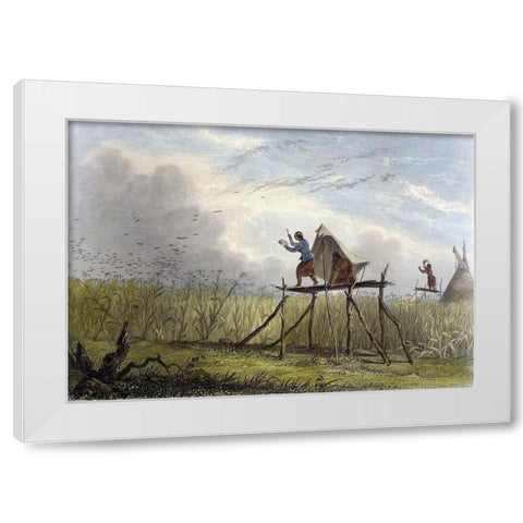 Guarding The Corn Fields White Modern Wood Framed Art Print by Eastman, Mary