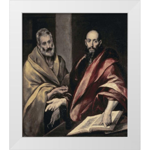 Apostles St. Peter and St. Paul White Modern Wood Framed Art Print by El Greco