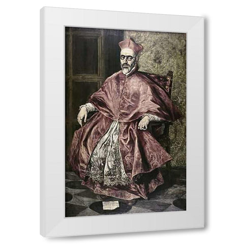 Cardinal Nino De Guevara White Modern Wood Framed Art Print by Greco, El