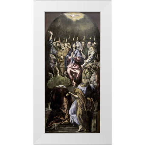 Pentecost White Modern Wood Framed Art Print by El Greco