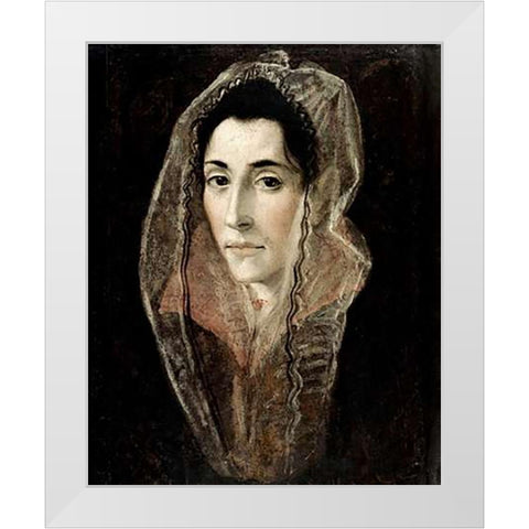 Portrait of a Lady White Modern Wood Framed Art Print by Greco, El
