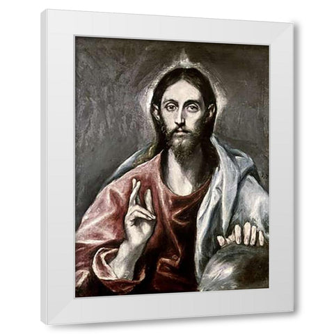 Savior of the World White Modern Wood Framed Art Print by Greco, El