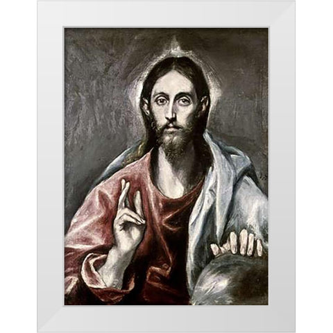 Savior of the World White Modern Wood Framed Art Print by Greco, El