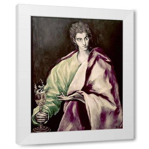 St. John The Evangelist White Modern Wood Framed Art Print by Greco, El