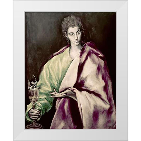 St. John The Evangelist White Modern Wood Framed Art Print by Greco, El