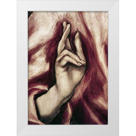 The Redeemer - Detail White Modern Wood Framed Art Print by Greco, El