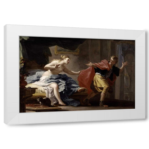Joseph and Potiphars Wife White Modern Wood Framed Art Print by Falciastore, Filippo