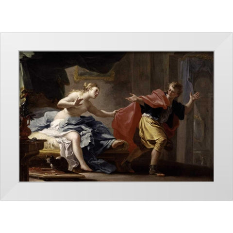 Joseph and Potiphars Wife White Modern Wood Framed Art Print by Falciastore, Filippo