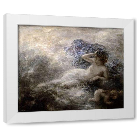 Night White Modern Wood Framed Art Print by Latour, Henri Fantin
