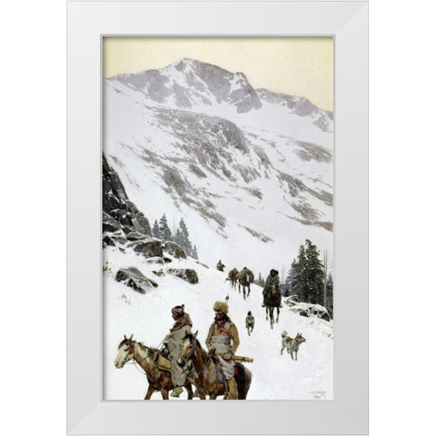 Over The Divide White Modern Wood Framed Art Print by Farny, Henry Francois