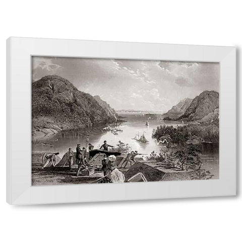 West Point and The Highlands White Modern Wood Framed Art Print by Fenn, Henry