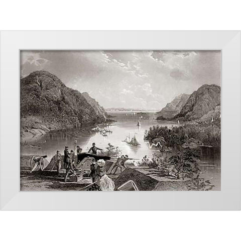 West Point and The Highlands White Modern Wood Framed Art Print by Fenn, Henry