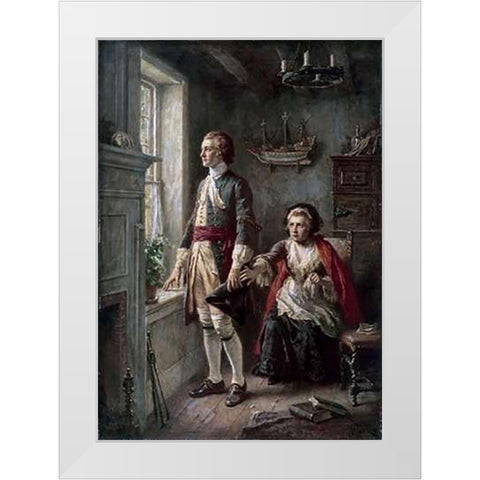 Call of The Sea White Modern Wood Framed Art Print by Gerome Ferris, Jean Leon