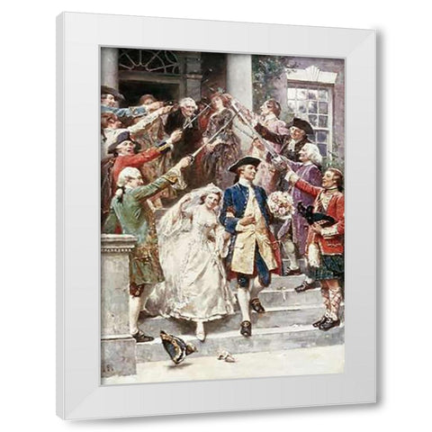 Here Comes The Bride, Wedding of Washington White Modern Wood Framed Art Print by Gerome Ferris, Jean Leon