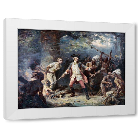 Rescue of Major Israel Putnam White Modern Wood Framed Art Print by Ferris, Jean Leon Gerome